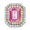 Emerald Cut Gemstone & Diamond Chain Slides
