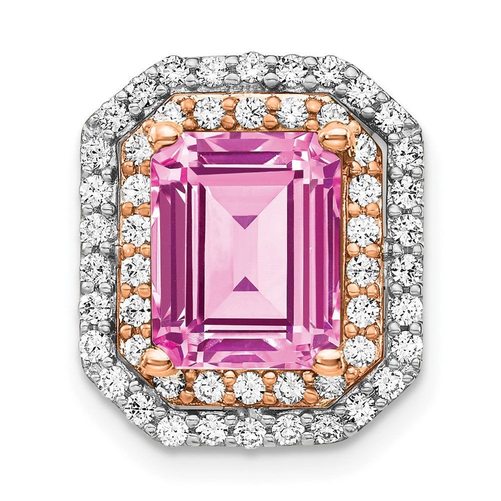 Emerald Cut Gemstone & Diamond Chain Slides