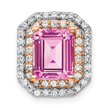 Emerald Cut Gemstone & Diamond Chain Slides