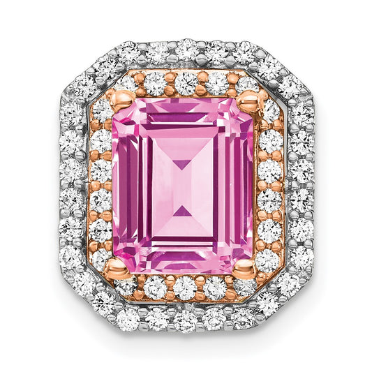 Emerald Cut Gemstone & Diamond Chain Slides