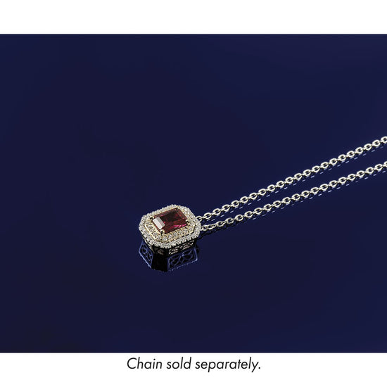 Emerald Cut Gemstone & Diamond Chain Slides