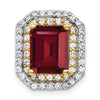 Emerald Cut Gemstone & Diamond Chain Slides