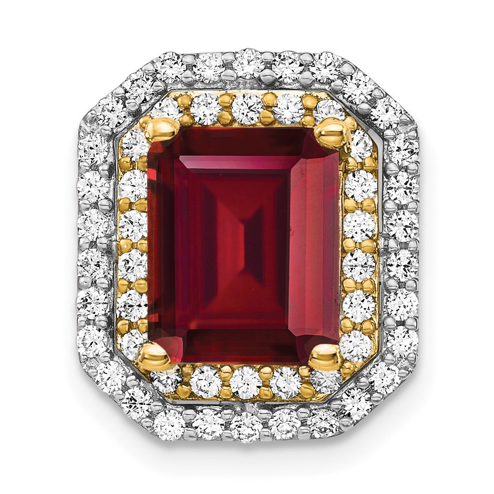 Emerald Cut Gemstone & Diamond Chain Slides