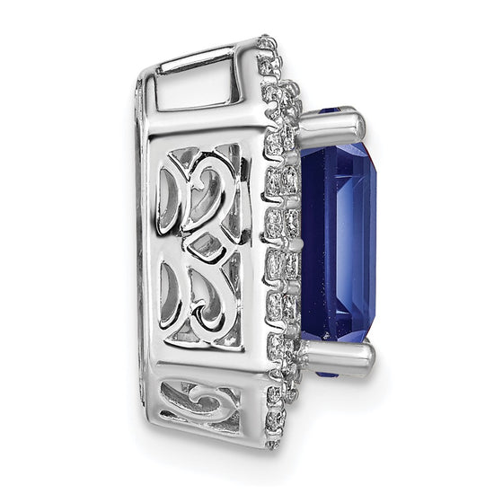 Emerald Cut Gemstone & Diamond Chain Slides