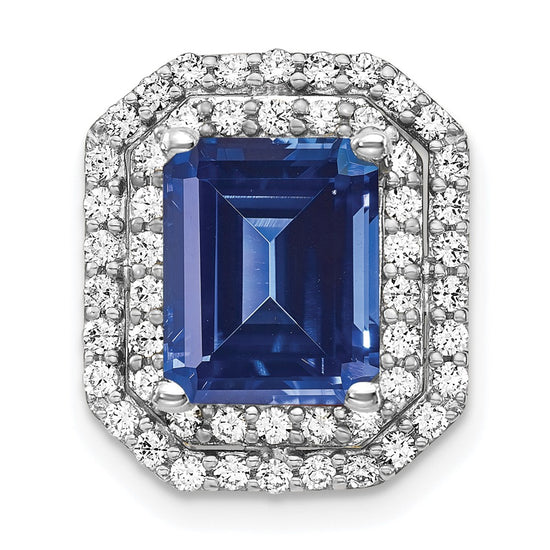Emerald Cut Gemstone & Diamond Chain Slides