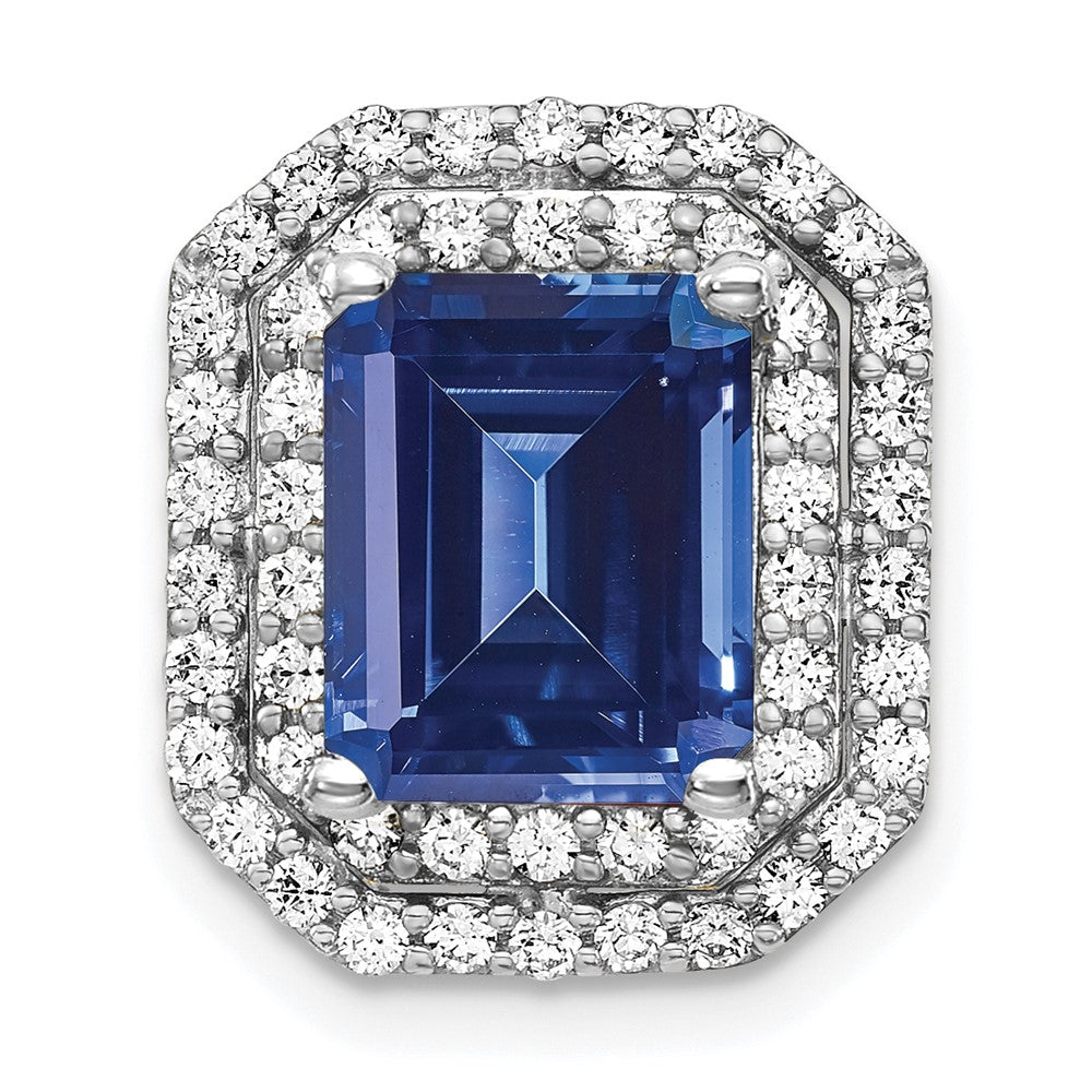 Emerald Cut Gemstone & Diamond Chain Slides