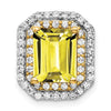 Emerald Cut Gemstone & Diamond Chain Slides