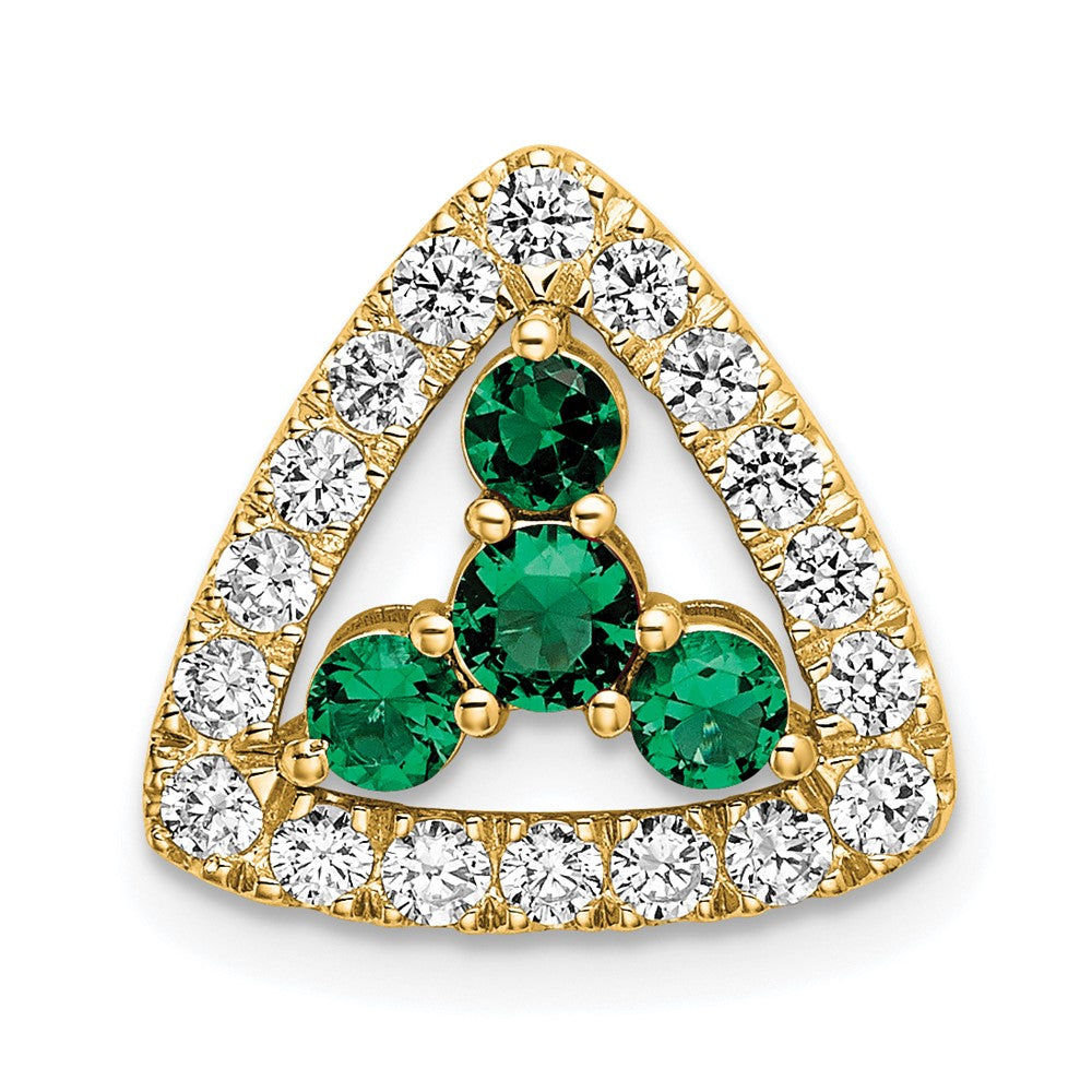 Triangle Gemstone & Diamond Pendants