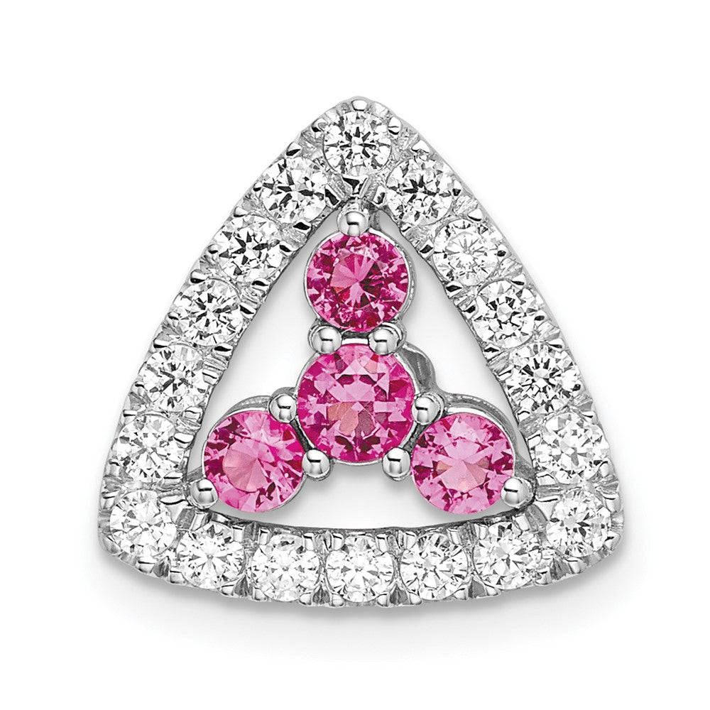 Triangle Gemstone & Diamond Pendants