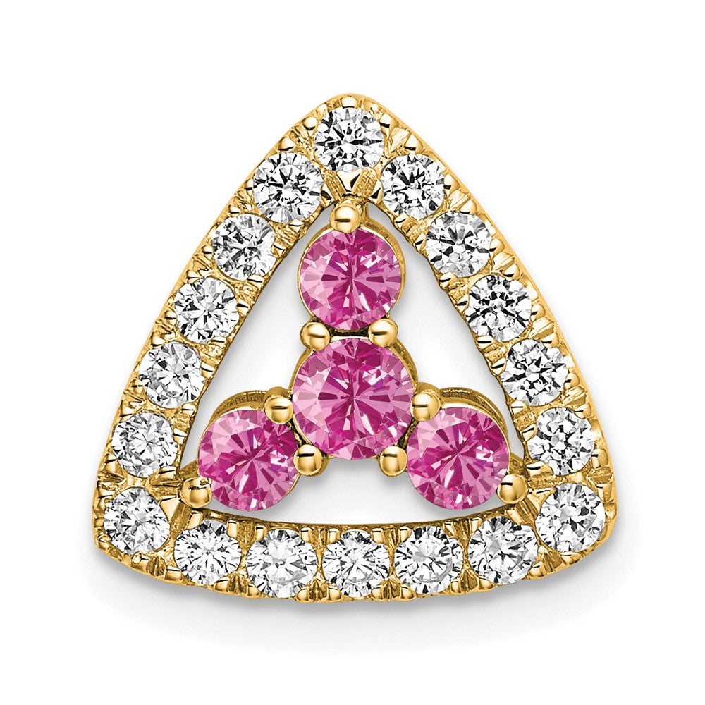 Triangle Gemstone & Diamond Pendants