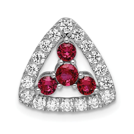 Triangle Gemstone & Diamond Pendants