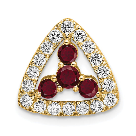 Triangle Gemstone & Diamond Pendants