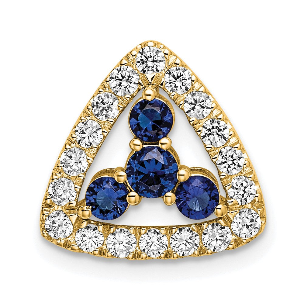 Triangle Gemstone & Diamond Pendants