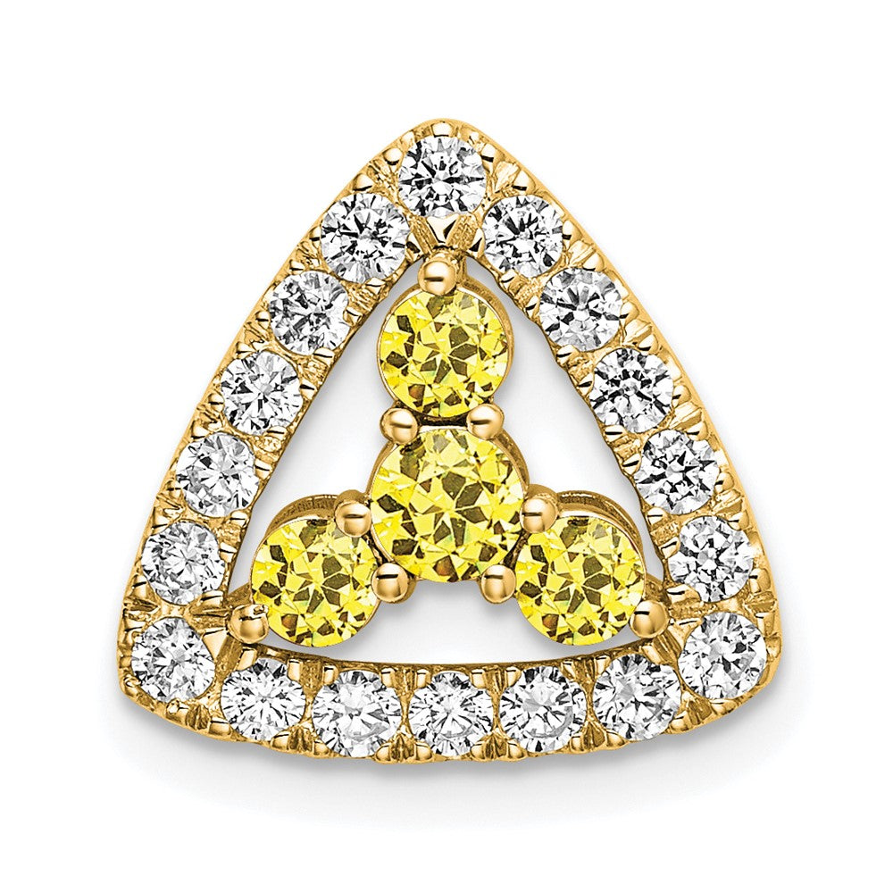 Triangle Gemstone & Diamond Pendants