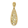 14k White Gold 7/8 carat Lab Grown Diamond VS/SI+ G+ and Lab Created Yellow Sapphire Chain Slide Pendant