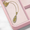 14k White Gold 7/8 carat Lab Grown Diamond VS/SI+ G+ and Lab Created Yellow Sapphire Chain Slide Pendant