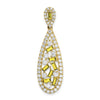 14k White Gold 7/8 carat Lab Grown Diamond VS/SI+ G+ and Lab Created Yellow Sapphire Chain Slide Pendant