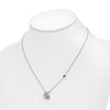 14k White Gold 1/5 carat Lab Grown Diamond VS/SI+ G+ Complete Moon and Star with Created Sapphire Accent 18 inch Necklace