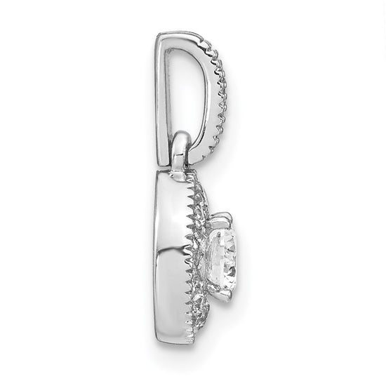 14k White Gold 1/2 carat Lab Grown Diamond VS/S FGH Oval Complete Vintage Pendant