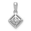14k White Gold 1/2 carat Lab Grown Diamond VS/SI+ G+ Square Complete Vintage Pendant