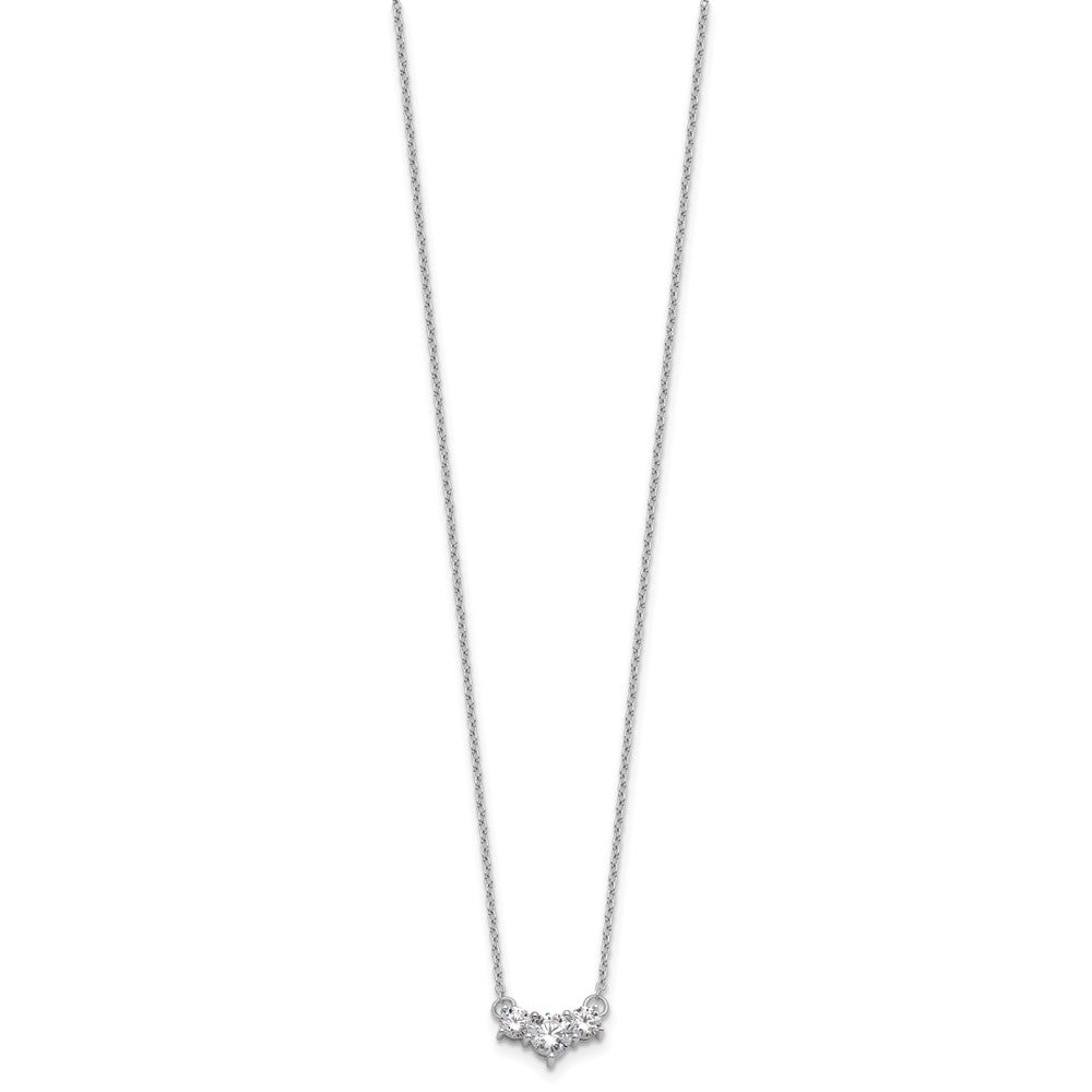 Gold Lab Grown Diamond 3-Stone Necklace