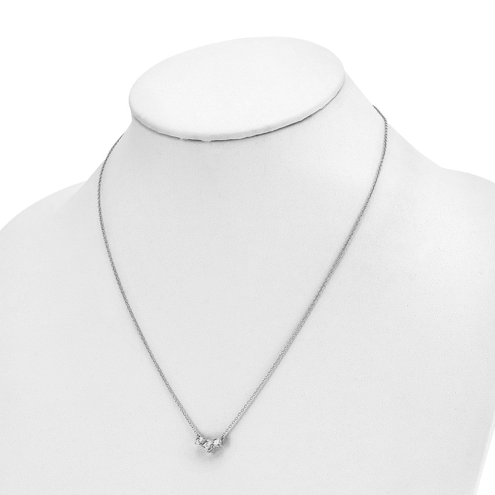 Gold Lab Grown Diamond 3-Stone Necklace