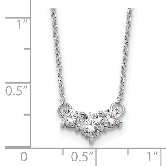 Gold Lab Grown Diamond 3-Stone Necklace