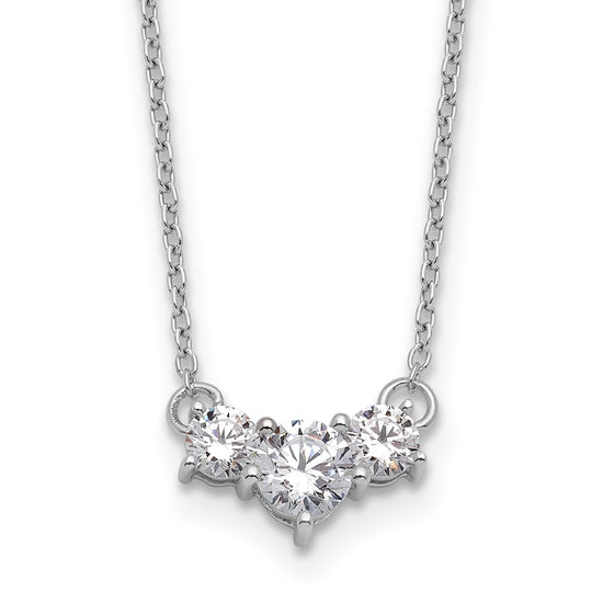 Gold Lab Grown Diamond 3-Stone Necklace