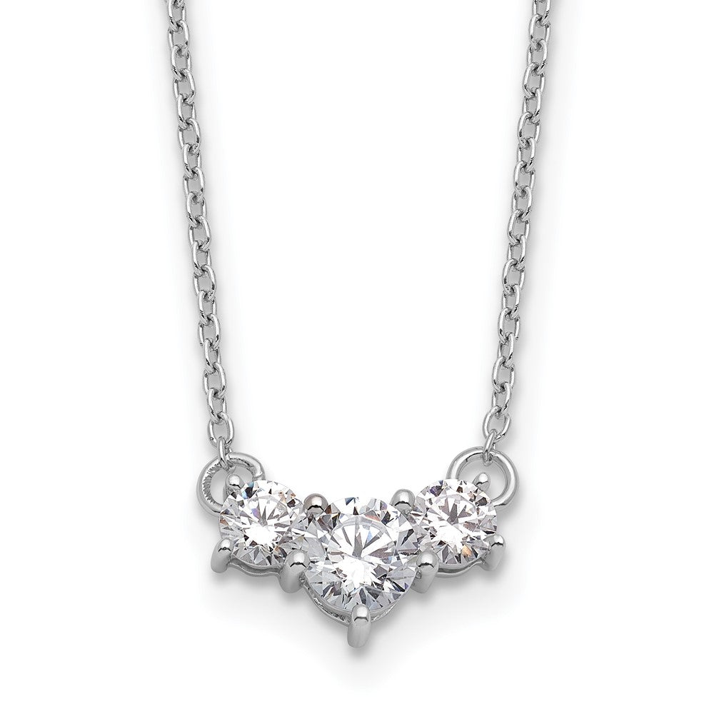 Gold Lab Grown Diamond 3-Stone Necklace