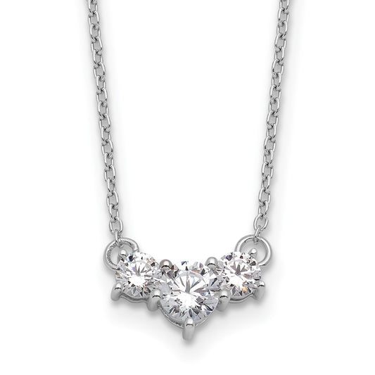 Gold Lab Grown Diamond 3-Stone Necklace