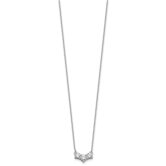 Gold Lab Grown Diamond 3-Stone Necklace