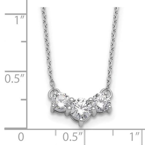 Gold Lab Grown Diamond 3-Stone Necklace