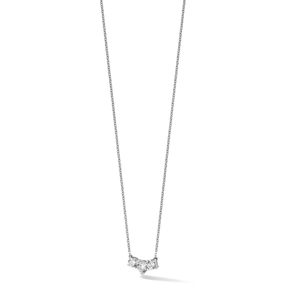Gold Lab Grown Diamond 3-Stone Necklace