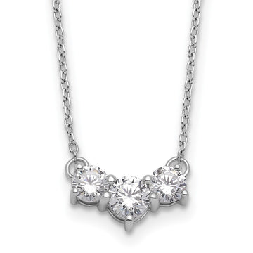 Gold Lab Grown Diamond 3-Stone Necklace