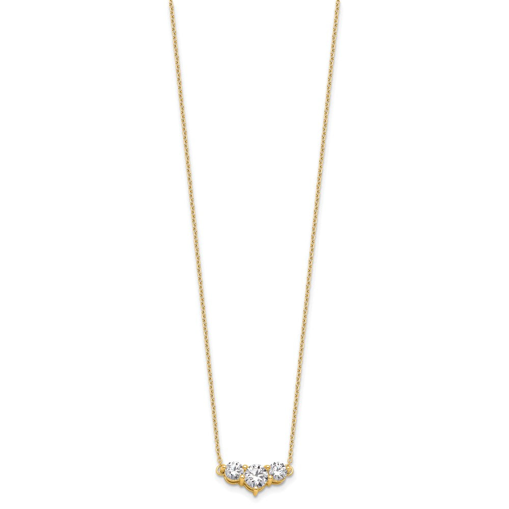 Gold Lab Grown Diamond 3-Stone Necklace