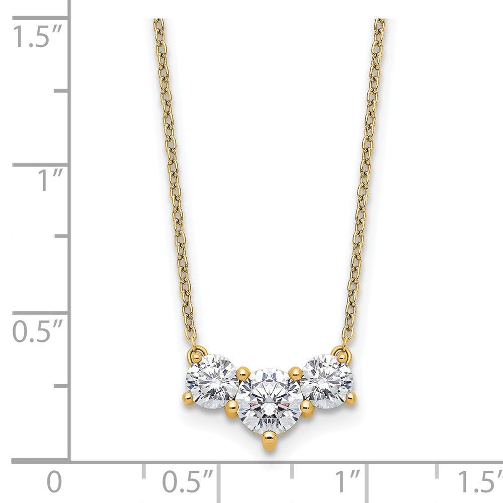 Gold Lab Grown Diamond 3-Stone Necklace