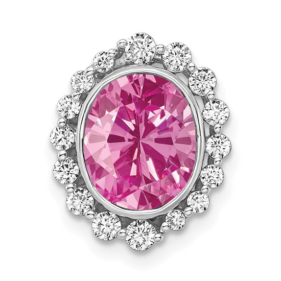 Oval Gemstone & Diamond Chain Slides