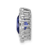 14k White Gold 1/2 carat Lab Grown Diamond VS/SI and Oval Lab Created Blue Sapphire Halo Chain Slide Pendant