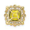 14k 1/2 carat Lab Grown Diamond VS/SI+ G+ and Lab Created Yellow Sapphire Square Chain Slide Pendant