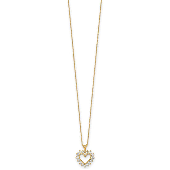 Gold Lab Grown Diamond Heart Necklace