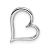14k White Gold Diamond Heart Chain Slide