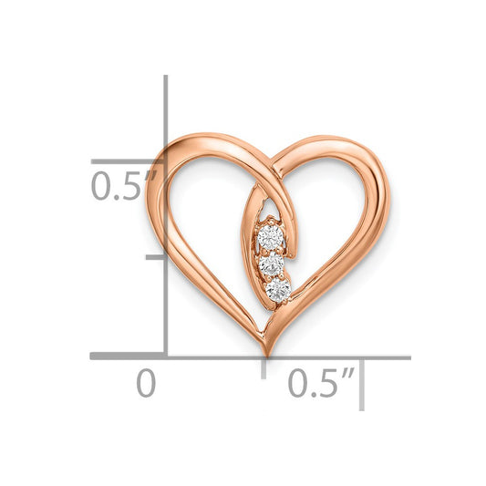 Gold Diamond Heart Chain Slide