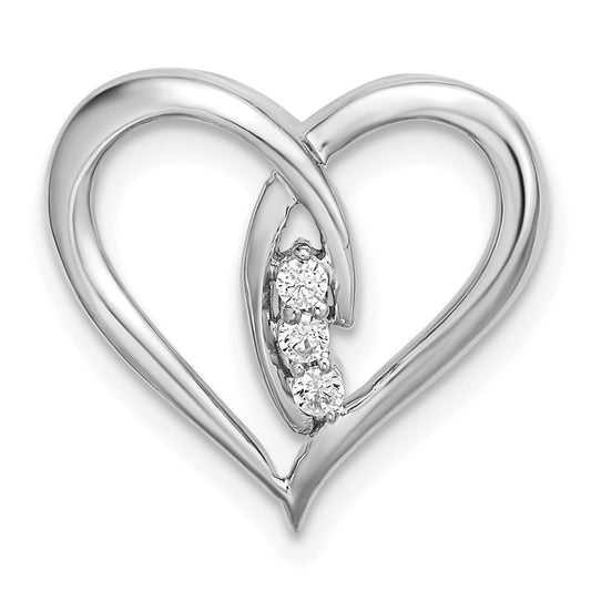 Gold Diamond Heart Chain Slide