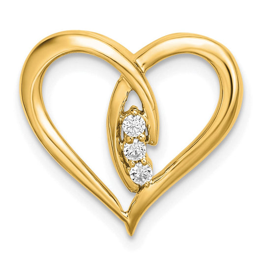 Gold Diamond Heart Chain Slide