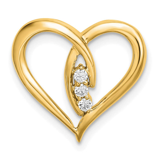 Gold Diamond Heart Chain Slide