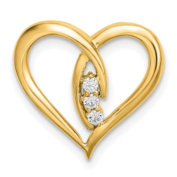 Gold Diamond Heart Chain Slide