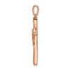 14k Rose Gold Diamond Cross with Heart Pendant