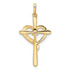 14k Rose Gold Diamond Cross with Heart Pendant