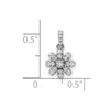 14k White Gold Polished 1/6 carat Diamond Flower Pendant