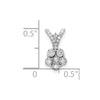 14k White Gold Polished 1/4 carat Diamond Flower Pendant